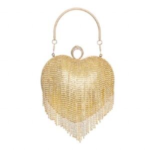 Fashion Rhinestone Heart Clutch